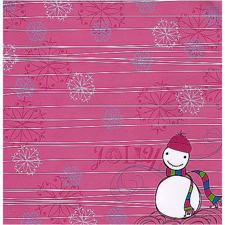 Papel Decorado Scrapbook - Autumn Leaves - Holly Jolly - Snowman - 30x30 cm