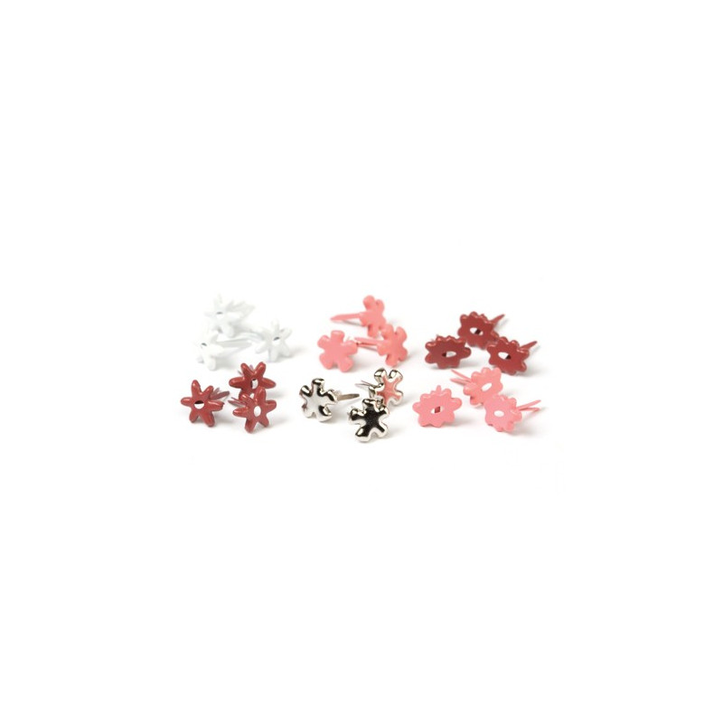 Ataches Flower Red Pink - flor alongada - unidade