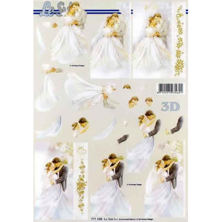 Papel Decoupage 3D Noivos 4