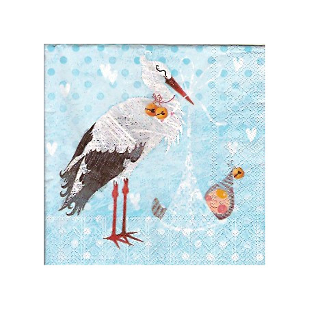 Guardanapo Baby Boy Stork