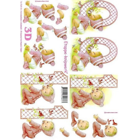 Papel 3D Bebé Menina 0-1