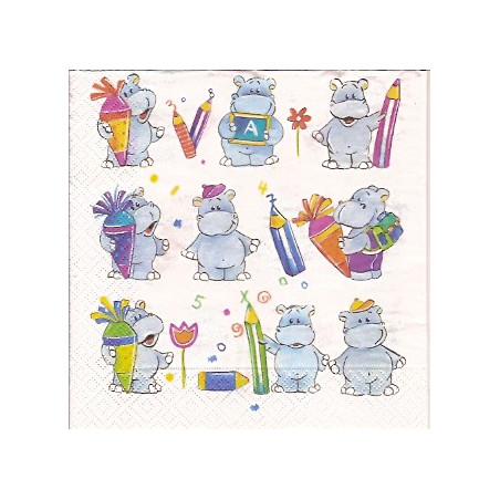 Guardanapo School Hippos