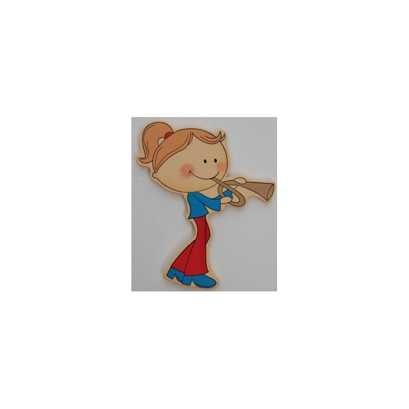 Aplique Menina com Trompete