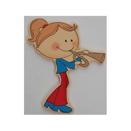 Aplique Menina com Trompete