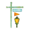 Cortantes Sizzlits Decorative Strip Die - Flagpole w/Lantern & Sign