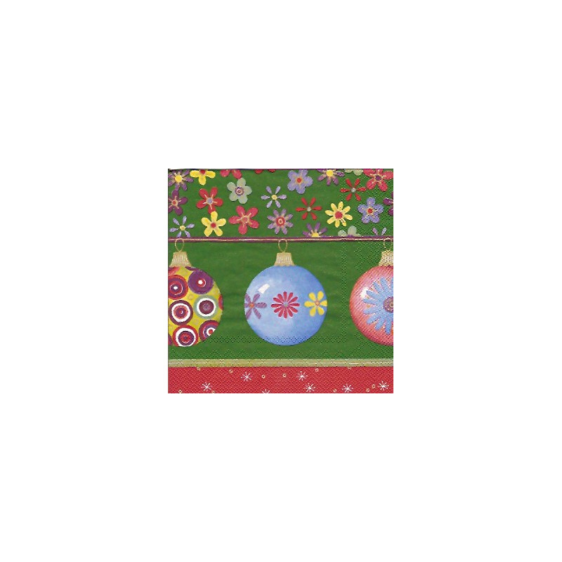 Guardanapo Bright Ornaments - green