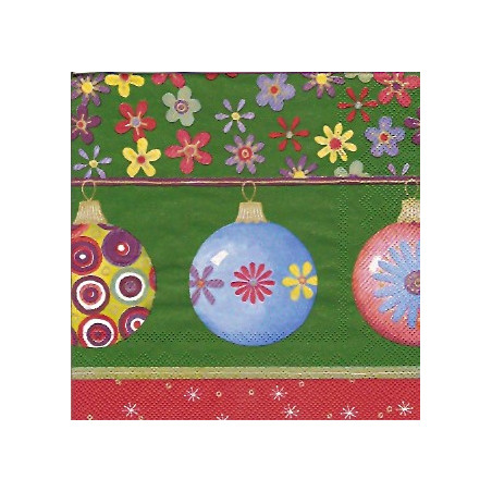 Guardanapo Bright Ornaments - green