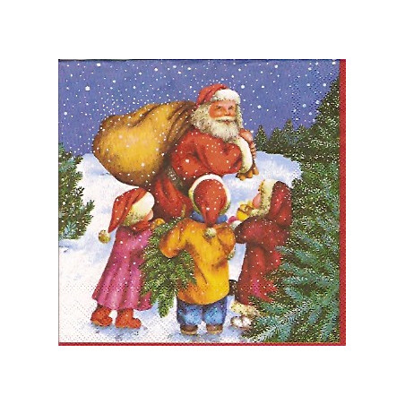 Guardanapo Father Christmas and Kids