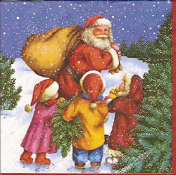 Guardanapo Father Christmas and Kids