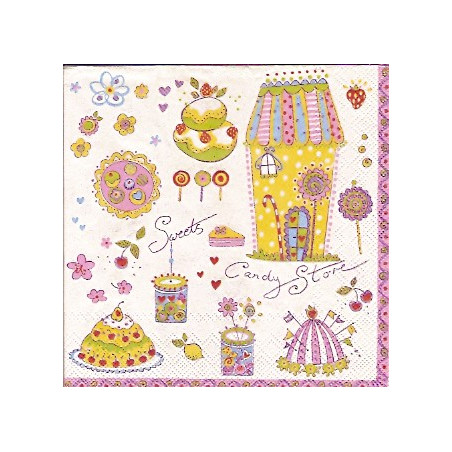 Guardanapo para Decoupage - Candy Store rose