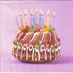 Guardanapo Decoupage Birthday Cake 2