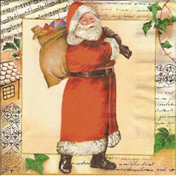 Guardanapo Santa is Coming - cream