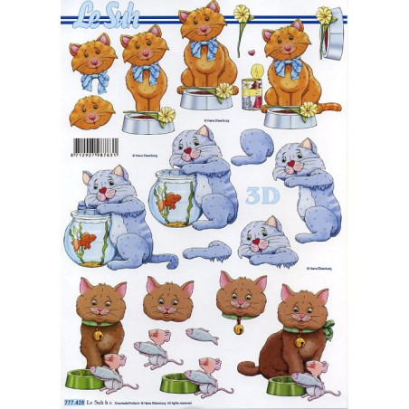 Papel 3D Gatos