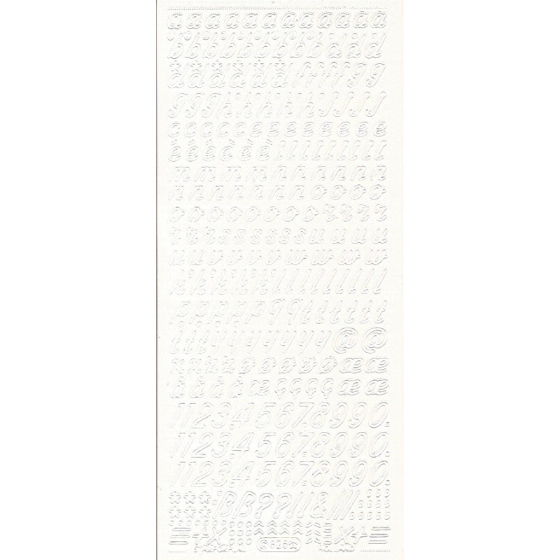 Autocolantes Alfabeto Minusculas - branco