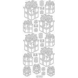 Autocolantes Presentes de Natal - silver