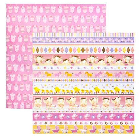 Papel TEC - Bebe Menina Barrinhas