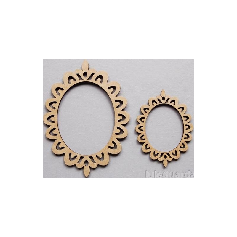 2 Passe Partout / Moldura Oval 15,5 x 20,5 x 0,3 cm MDF