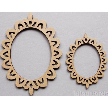 2 Passe Partout / Moldura Oval 15,5 x 20,5 x 0,3 cm MDF