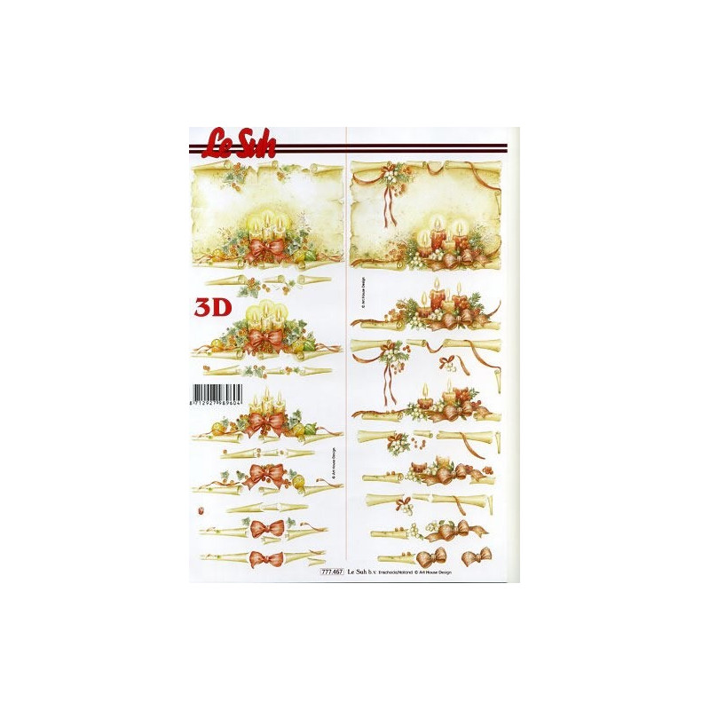 Papel Decoupage 3D Centro de Mesa de Natal