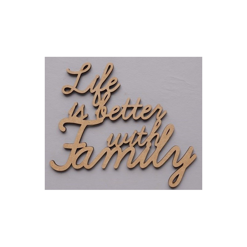 Palavras "Life is better with Family"