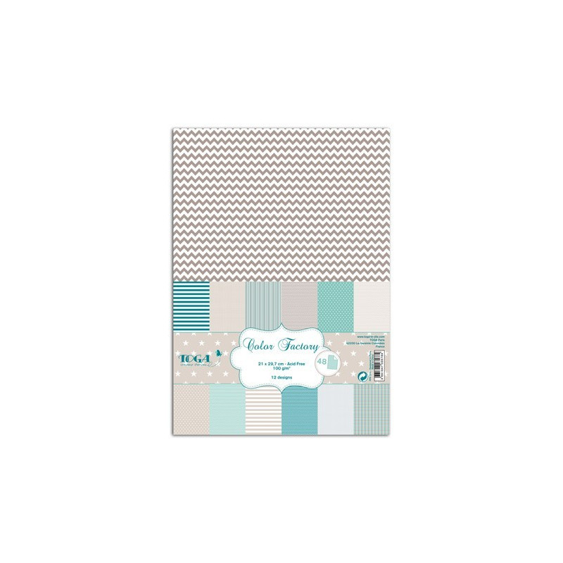 Conjunto Papéis A4 - Toga - Color Factory - Nascimento - Turquesa