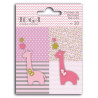 Formas pré-cortadas (die-cuts) Girafas Rosas e Verdes