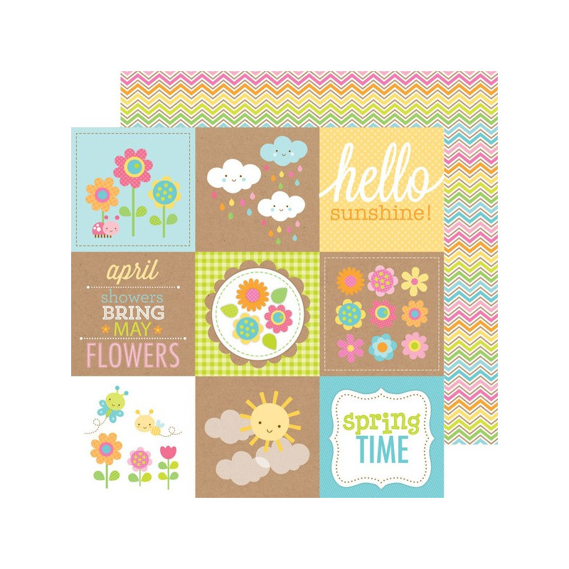 Papel Doodlebug - Hello Sunshine -  Rainbow Chevron