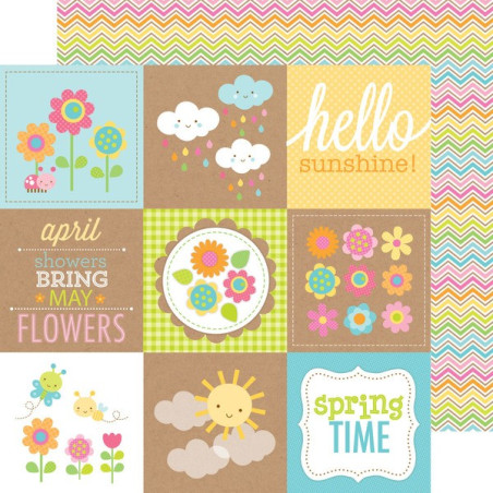 Papel Doodlebug - Hello Sunshine -  Rainbow Chevron