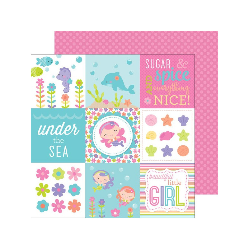 Papel Doodlebug - Under the Sea - Pink Pearls