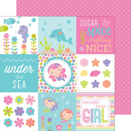 Papel Doodlebug - Under the Sea - Pink Pearls
