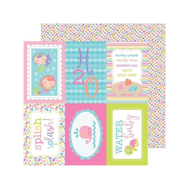 Papel Doodlebug - Under the Sea - Water Lillies