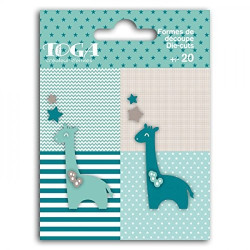 Formas pré-cortadas (die-cuts) Girafas Azul / Toupeira
