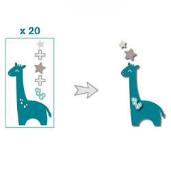 Formas pré-cortadas (die-cuts) Girafas Azul / Toupeira