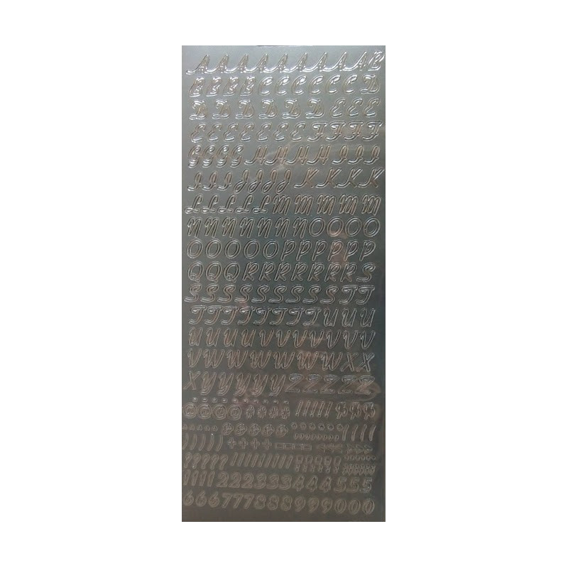 Autocolantes Alfabeto Maiusculas Italico - silver/prateado