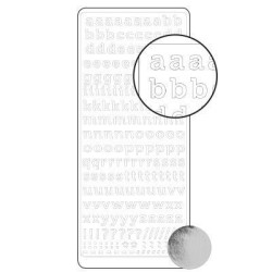 Autocolantes Alfabeto Minusculas letra imprensa e Pontuação - silver/prateado