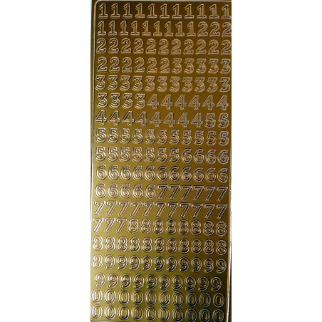 Autocolantes Números letra imprensa - gold/dourado