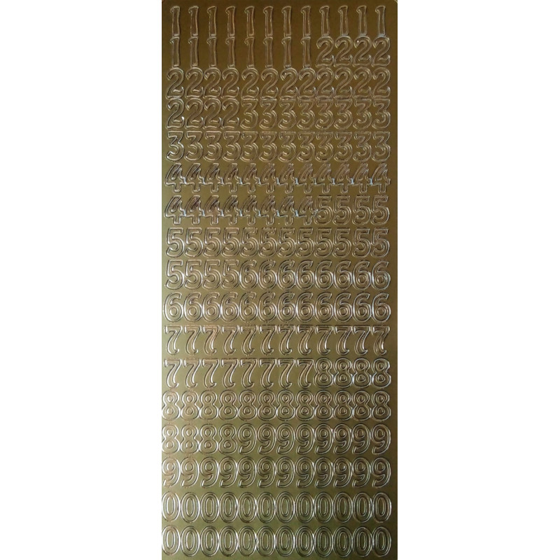 Autocolantes Números bold - gold/dourado