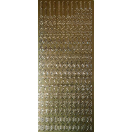 Autocolantes Números bold - gold/dourado