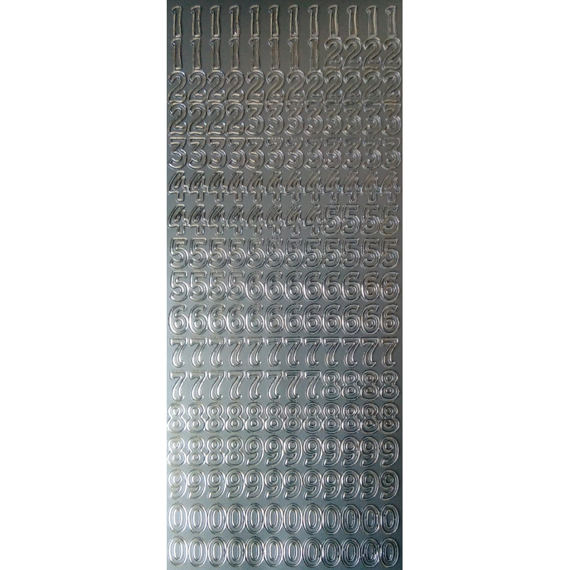 Autocolantes Números bold - silver/prateado