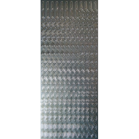 Autocolantes Números bold - silver/prateado