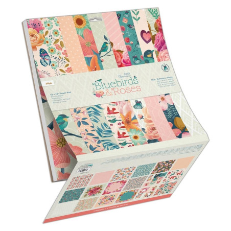 Bloco Papel Scrapbooking 30 x 30 cm (12 x 12'') - Papermania - Bluebirds & Roses