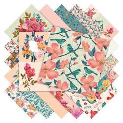 Bloco Papel Scrapbooking 30 x 30 cm (12 x 12'') - Papermania - Bluebirds & Roses