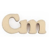 Palavra "Cm" em choupo