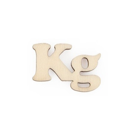 Palavra "Kg" em choupo