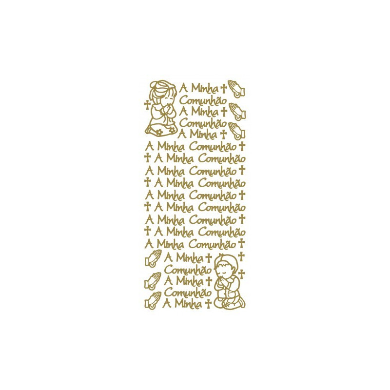 Autocolantes A Minha Comunhão - dourado / gold