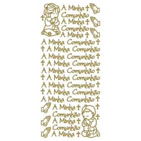 Autocolantes A Minha Comunhão - dourado / gold