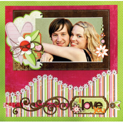 Papel Decorado Scrapbook - BoBunny - Vicki B. - Loverly - 30x30 cm