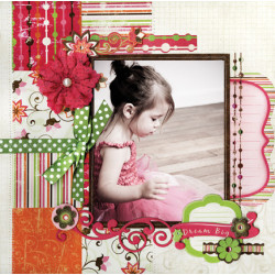 Papel Decorado Scrapbook - BoBunny - Vicki B. - Loverly - 30x30 cm