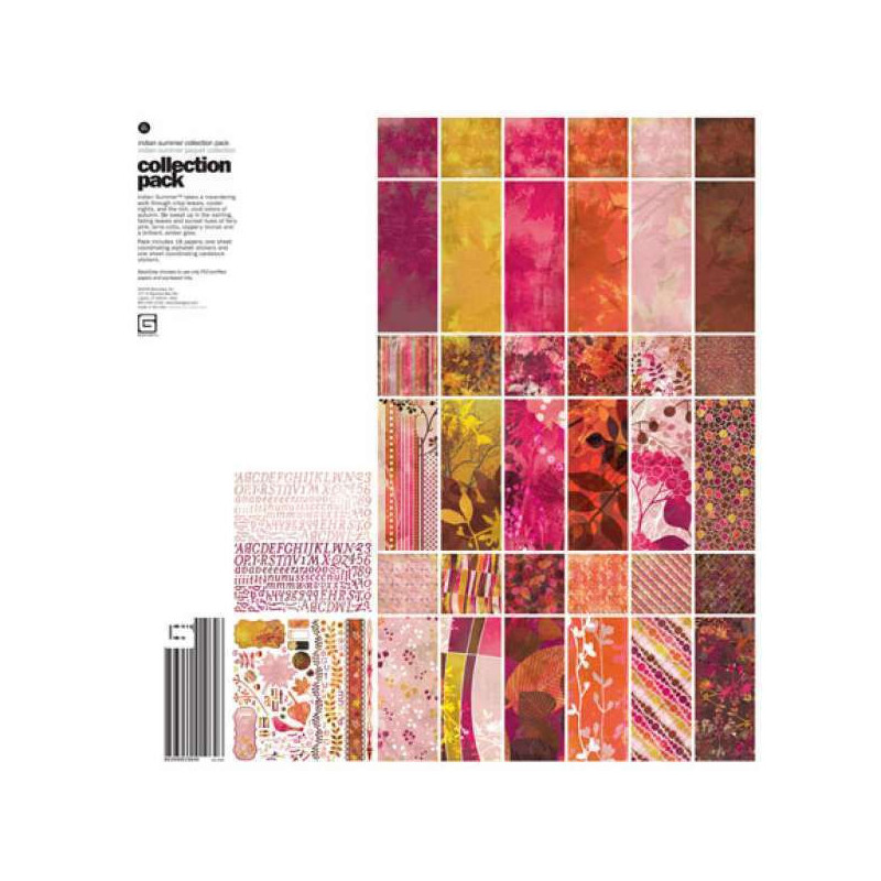 Conjunto Papel Scrapbook - Basic Grey - Indian Summer - Papéis e Autocolantes - 30x30 cm