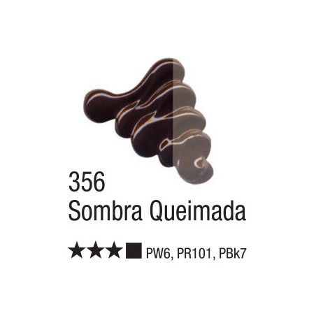 Tinta a Óleo para Tela - 20 ml - Acrilex - Sombra Queimada